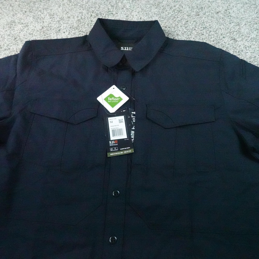 NEW 5.11 Tactical Shirt Mens M Blue Stryke Short Sleeve Button Upโ Duty Uniform
